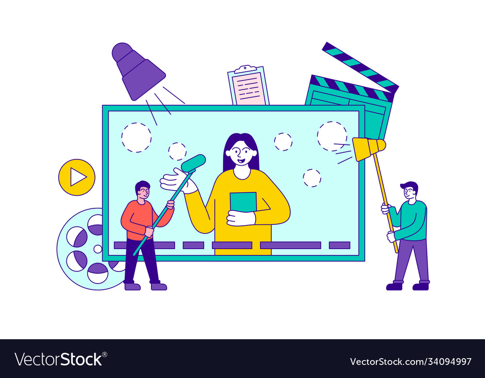 Production high-quality video content concept Vector Image