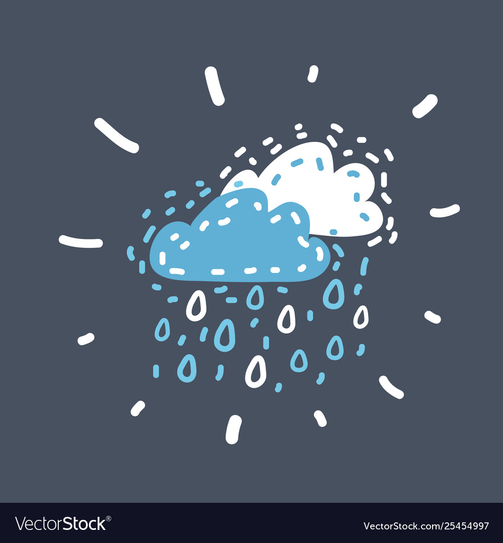 Rain icon on dark