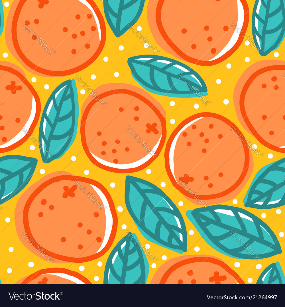 Retro Orange Leaf Pattern