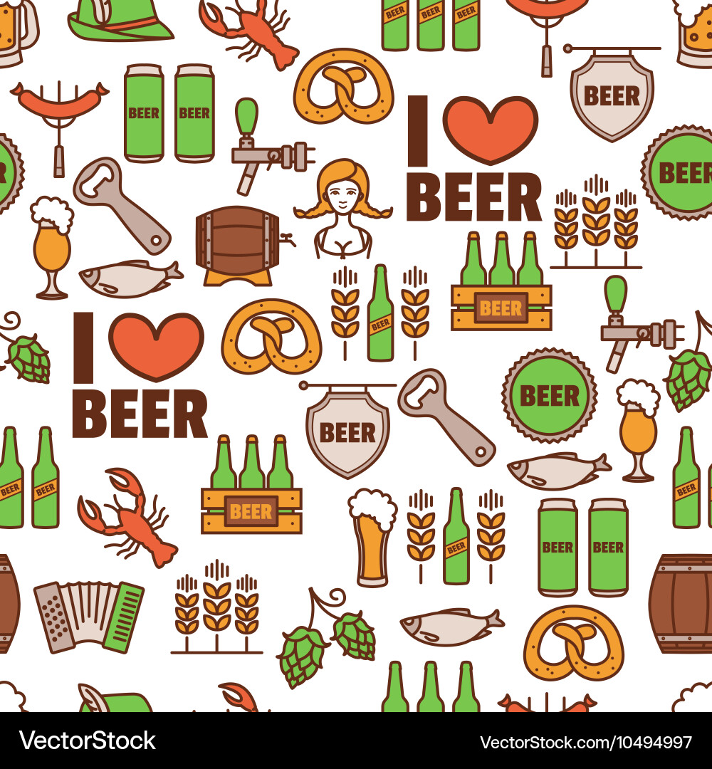 Seamless background with Oktoberfest elements Vector Image