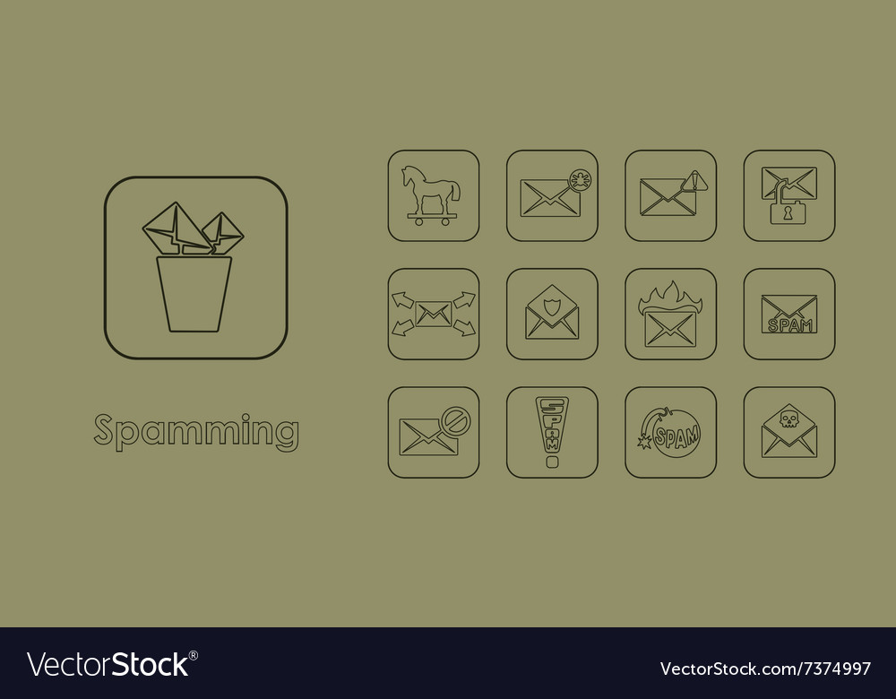 Set of spamming simple icons