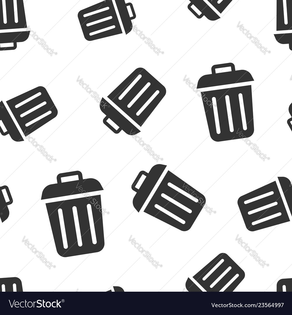 Trash bin garbage icon seamless pattern vector image Trash bin garbage icon seamless pattern