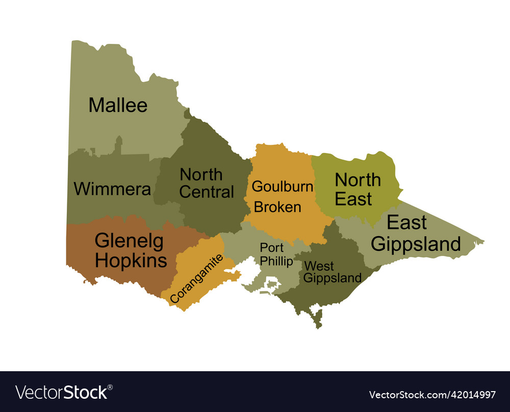 Victoria map silhouette Royalty Free Vector Image