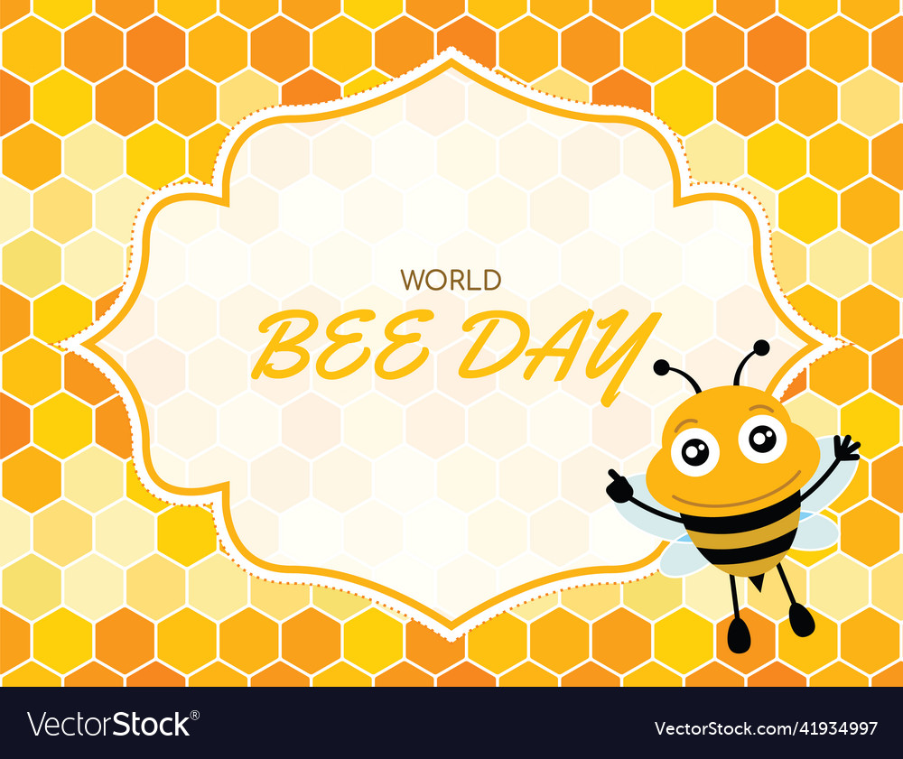 World bee day card Royalty Free Vector Image - VectorStock