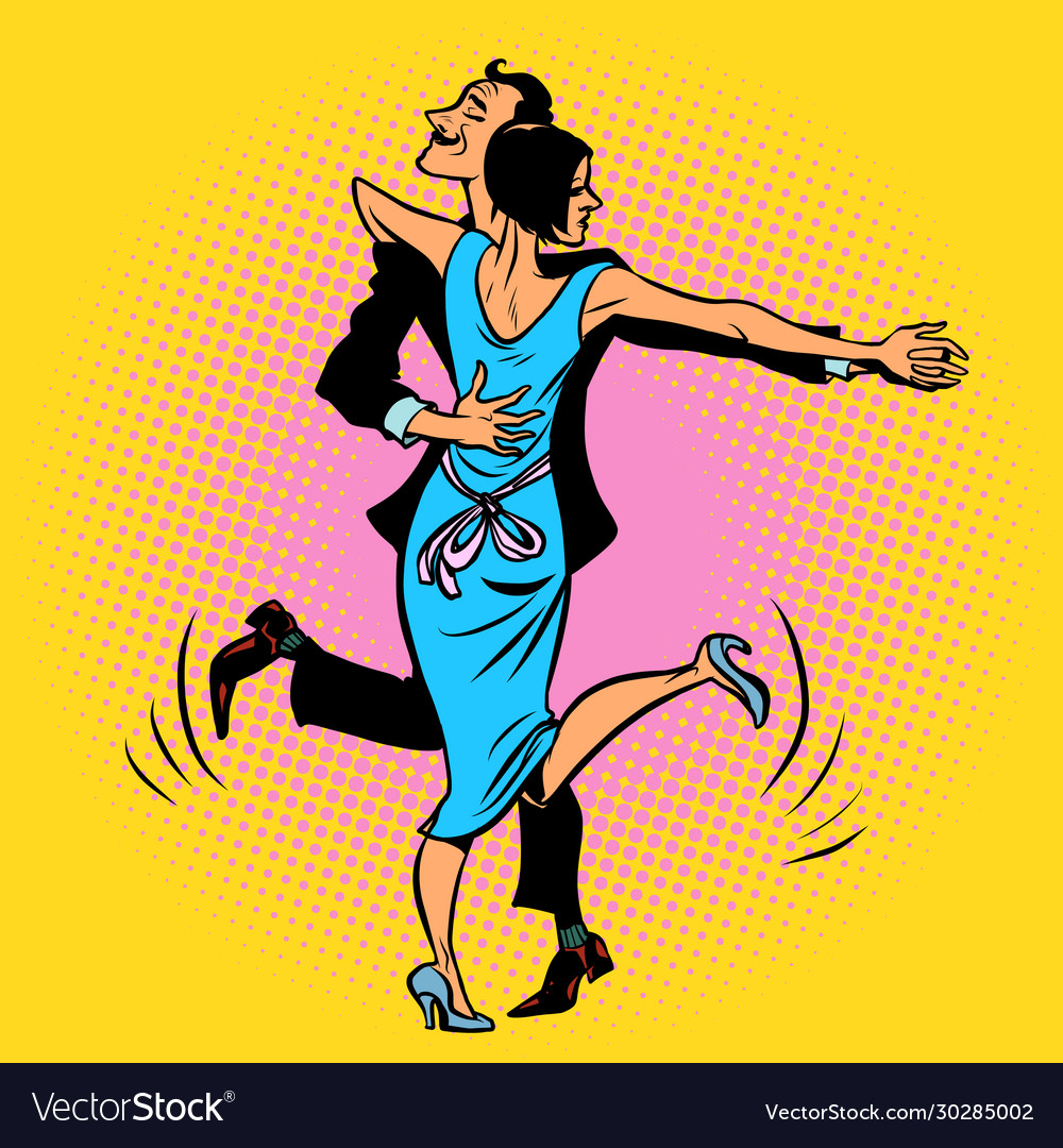 A couple dancing charleston vector image A couple dancing charleston