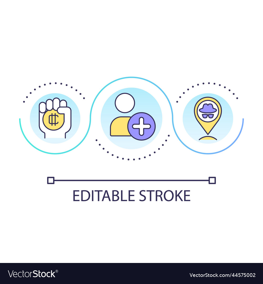 Anonymous crypto transactions loop concept icon vector image Anonymous crypto transactions loop concept icon