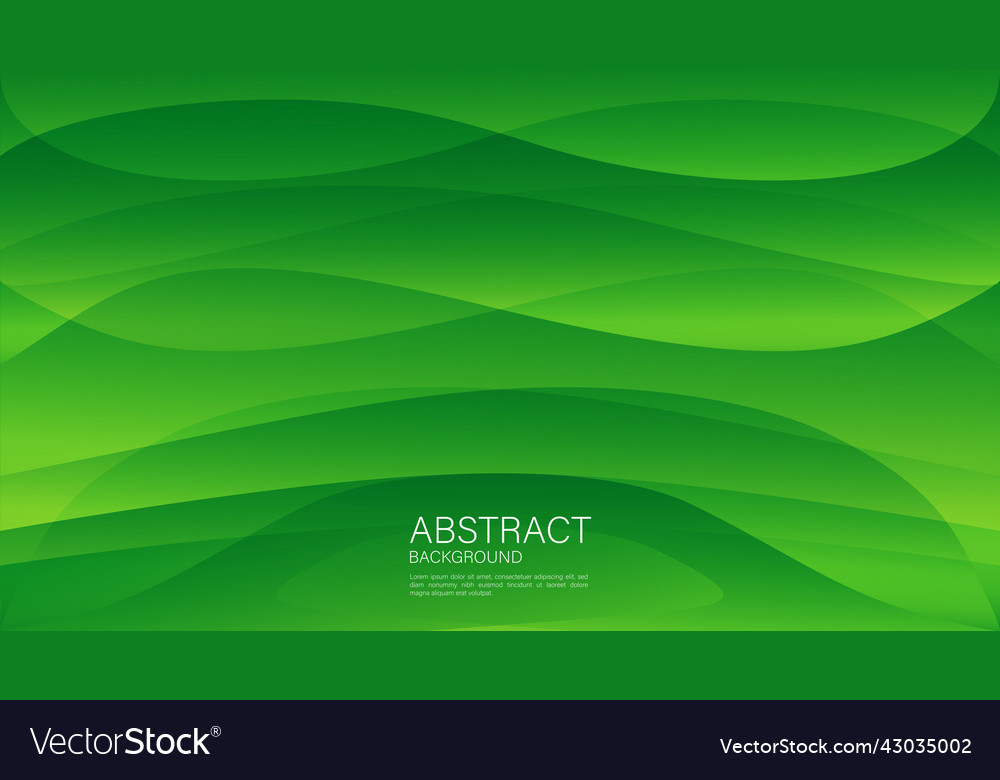 Green wave abstract background pattern vector image Green wave abstract background pattern