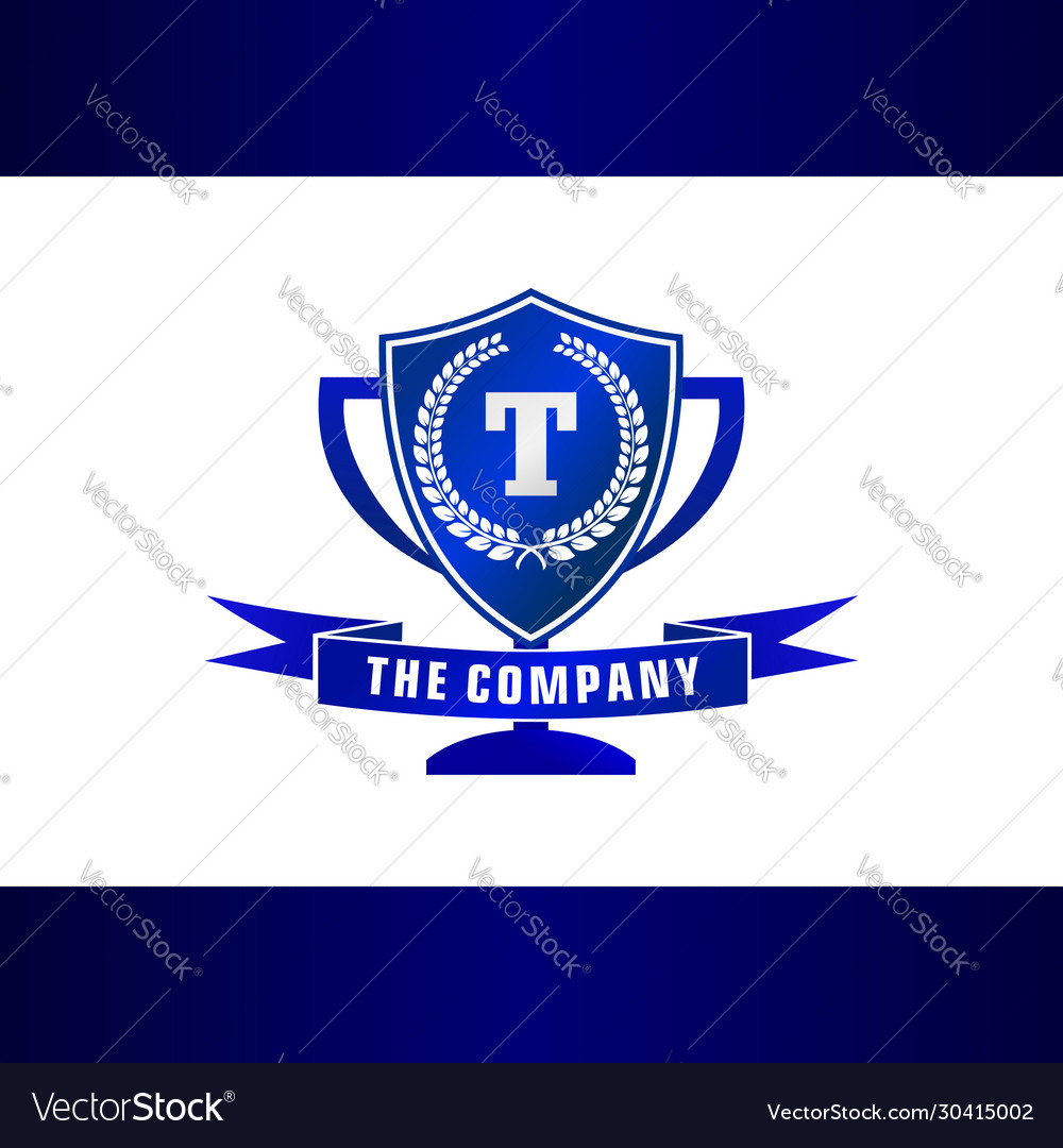 Letter t trophy Emblem Schild Logo Konzept