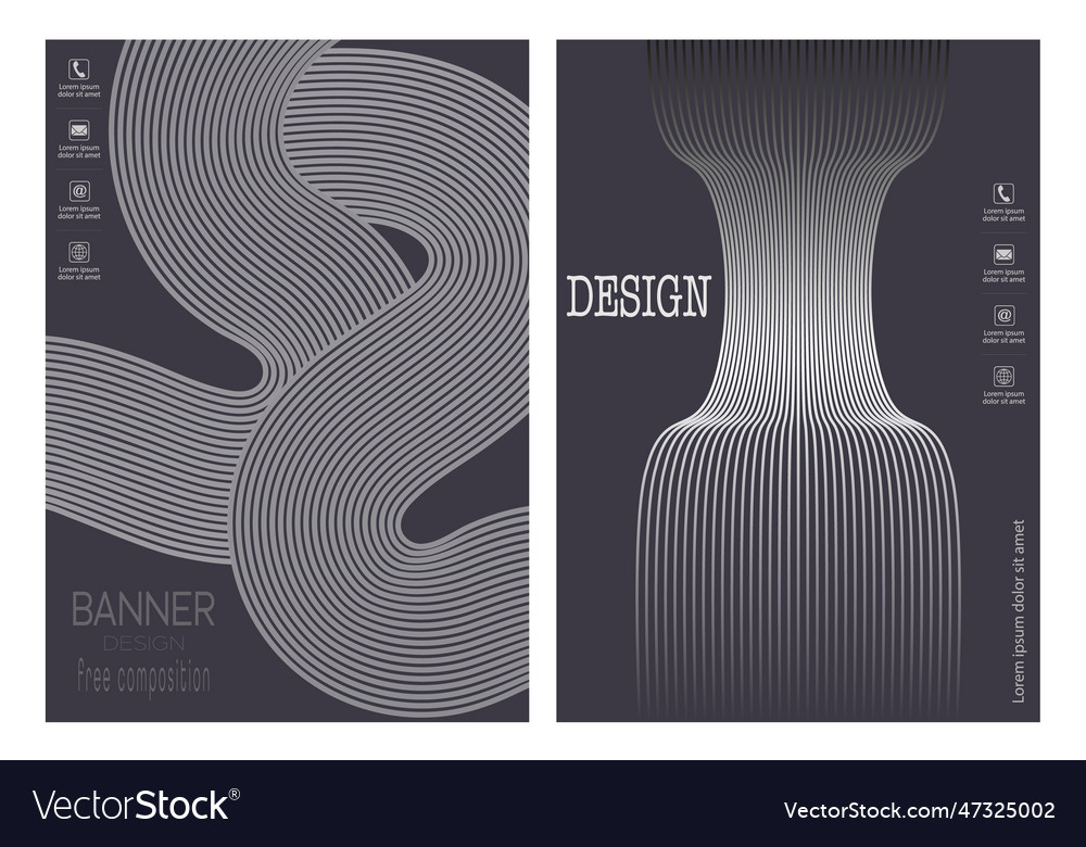 Linear composition a set of templates vector image Linear composition a set of templates