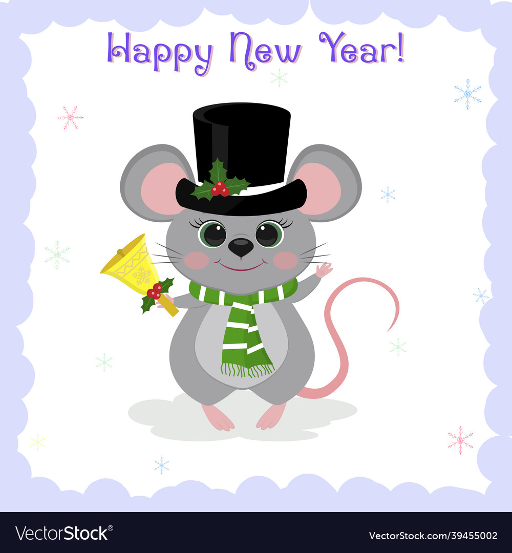 Merry christmas and happy new year a cute gray Vector Image