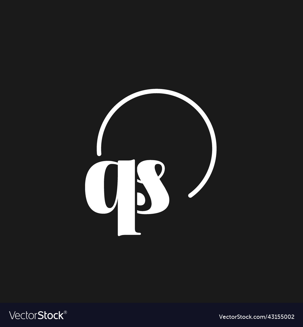 Qs logo initials monogram with circular lines