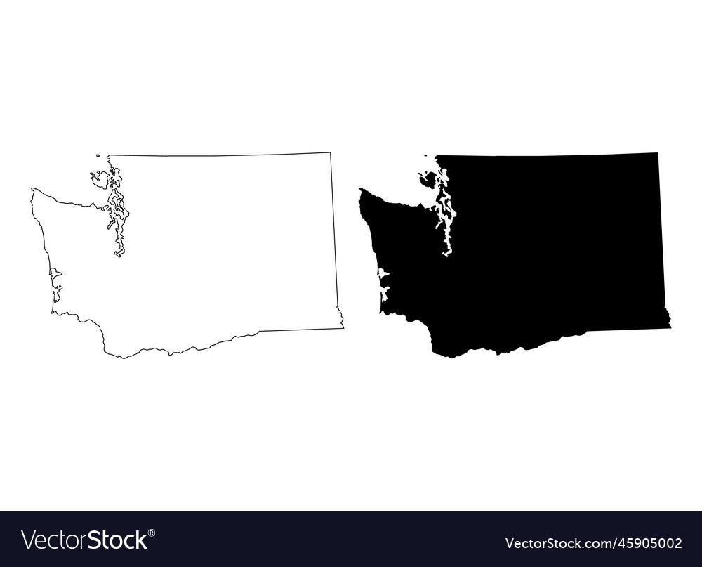 Set of washington shape united states Royalty Free Vector