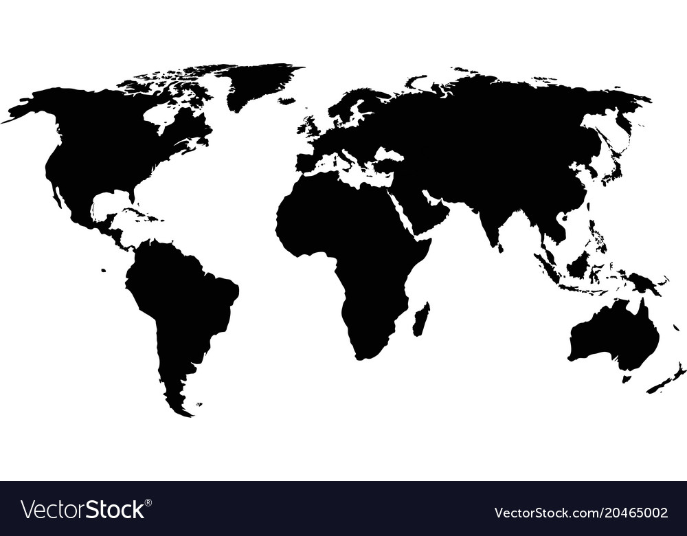 World Map Vector Image Silhouette Of A World Map Royalty Free Vector Image