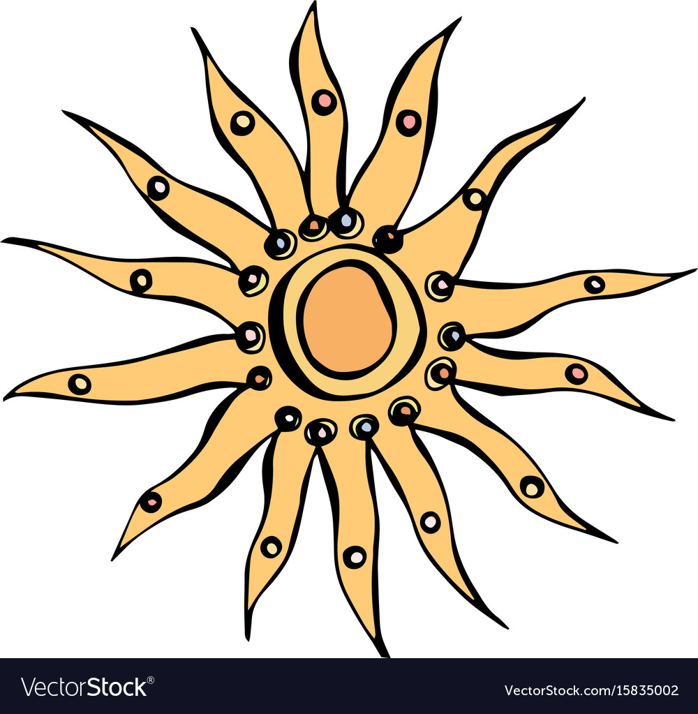 Sun or star ink isolated Royalty Free Vector Image