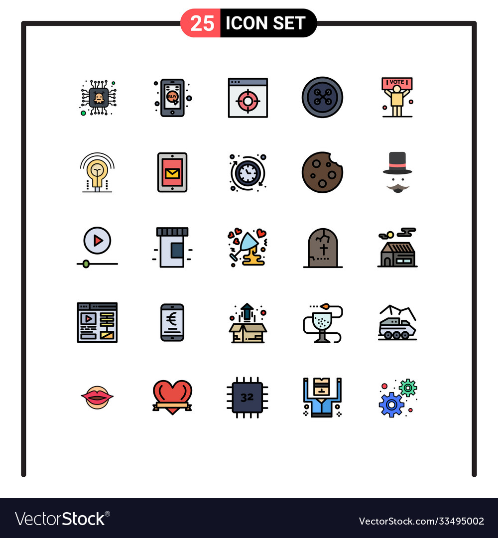 Universal icon symbols group 25 modern filled