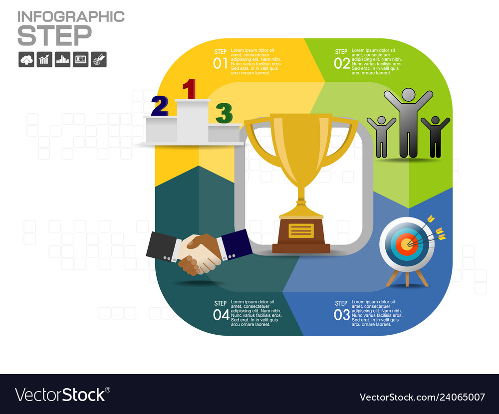 Business data process chart diagram with steps vector image Business data process chart diagram with steps