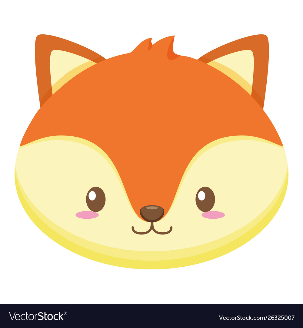 Cute Little Fox Baby Head Character Royalty Free Vector