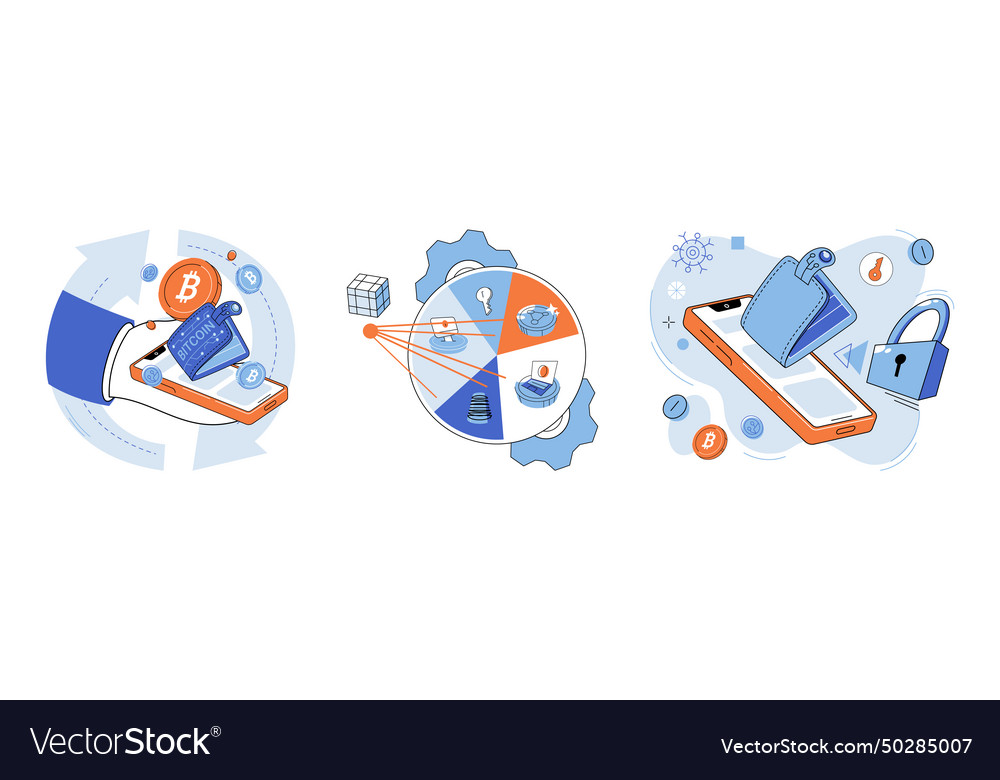 Defi transactions in crypto space are secure vector image Defi transactions in crypto space are secure