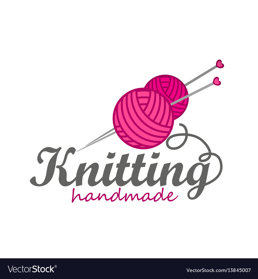 Knitting logo elements Royalty Free Vector Image