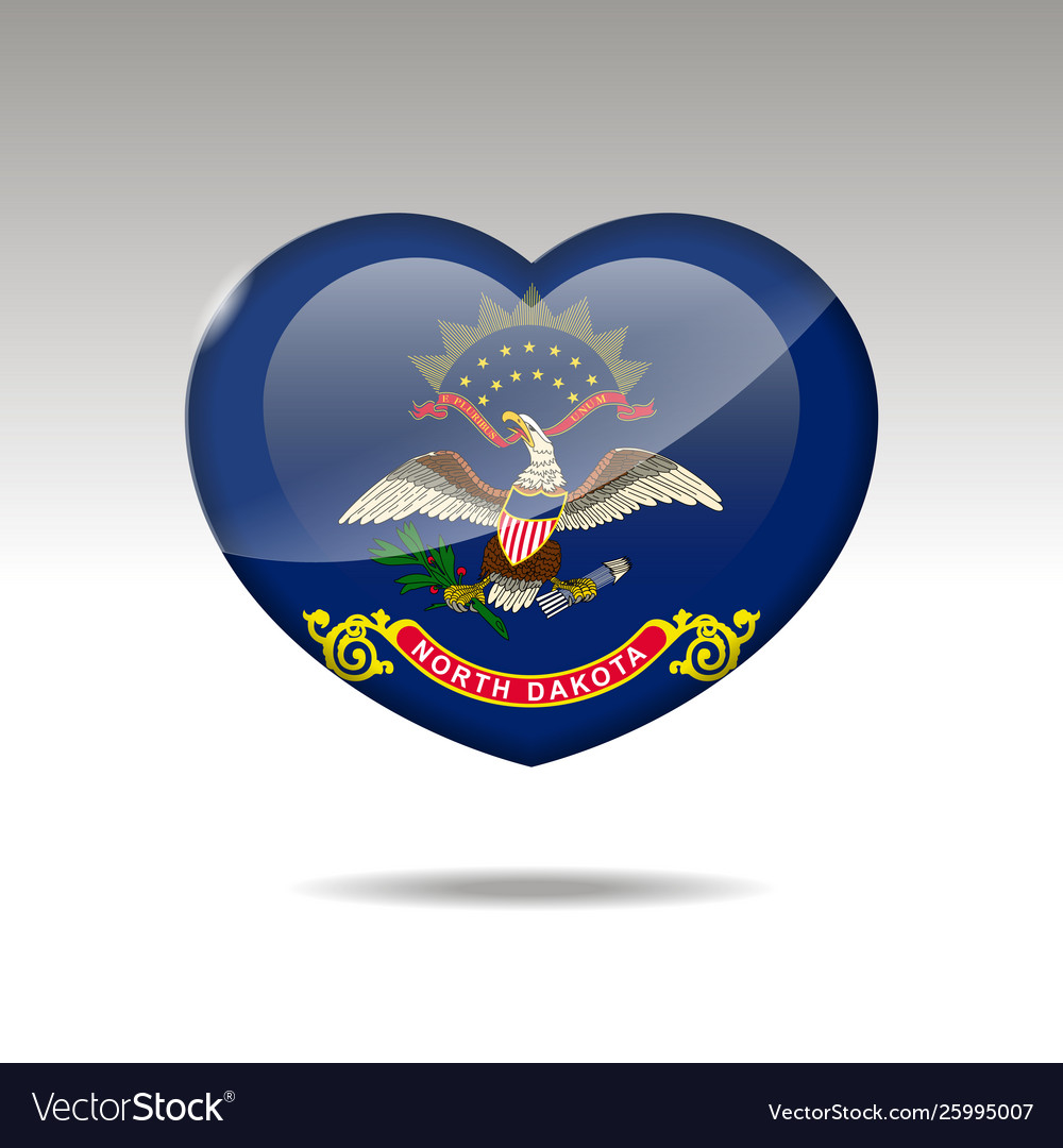 Love north dakota state symbol heart flag icon