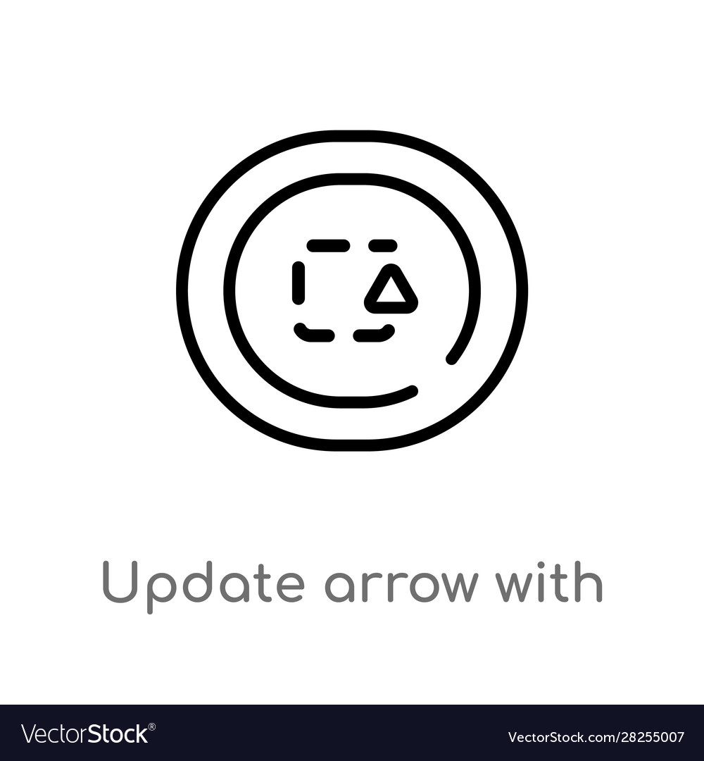 Outline update arrow with broken line icon