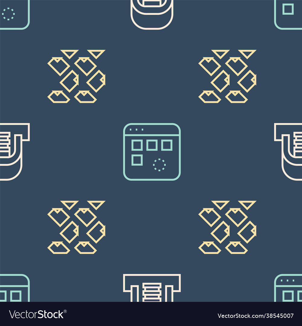 Set line hangar with servers data stream vector image Set line hangar with servers data stream