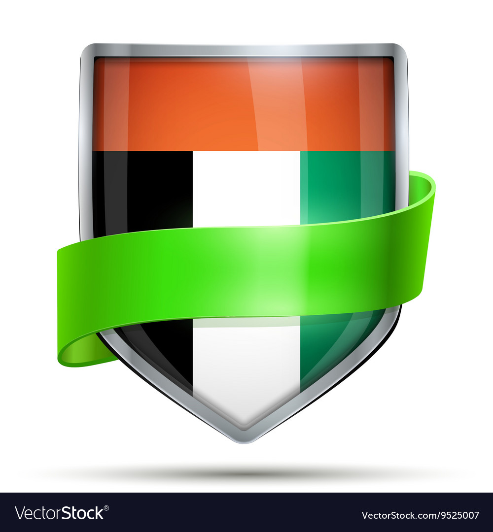 Shield with flag uae and ribbon