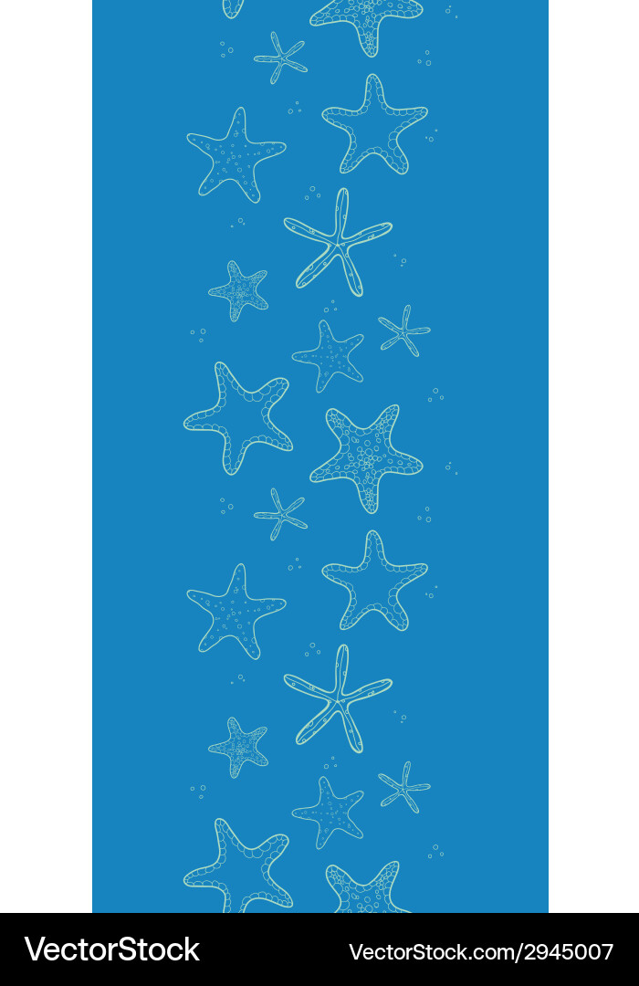 Starfish blue texture vertical seamless pattern Vector Image
