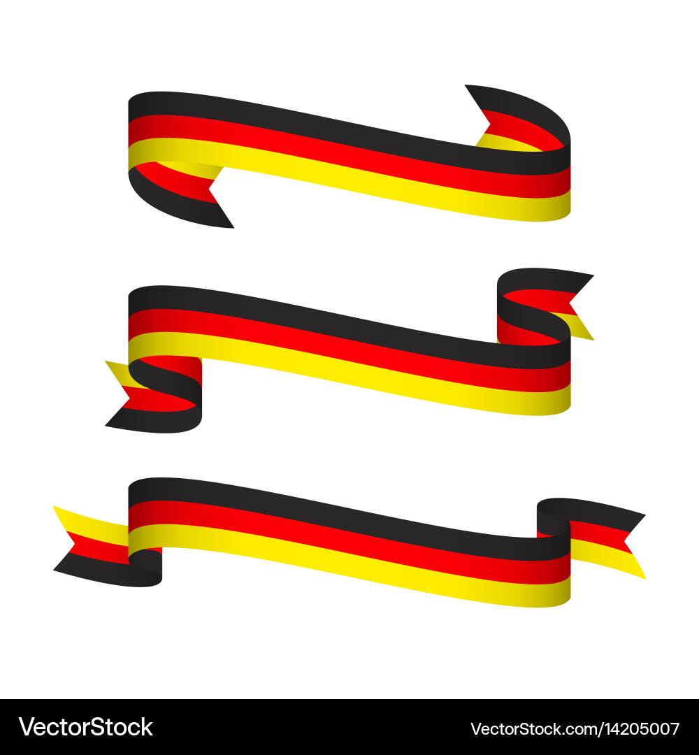 Three modern ribbons with german tricolor Vector Image