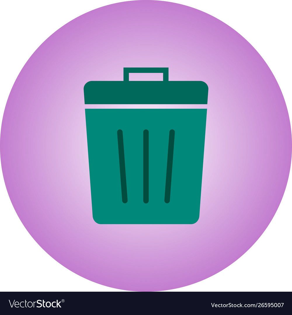 Trash flat icon with gradient background