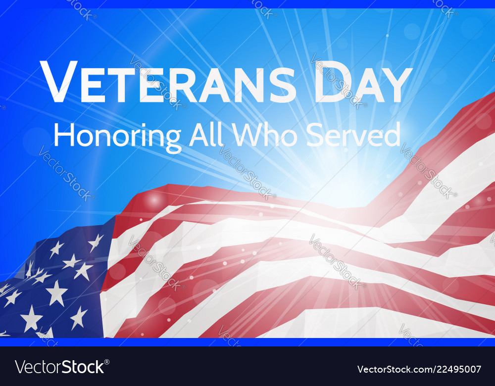 Veterans day honoring all who served poster Vector Image