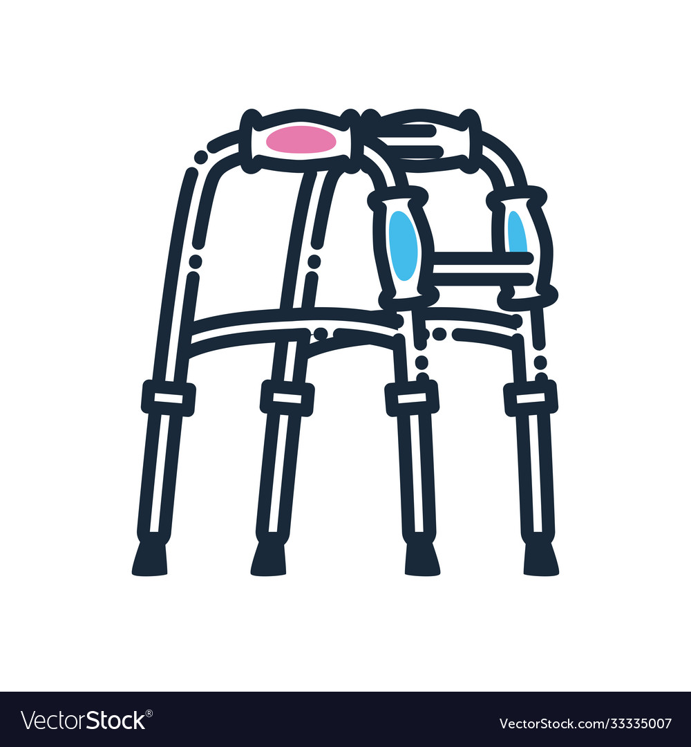 Walker line and fill style icon design