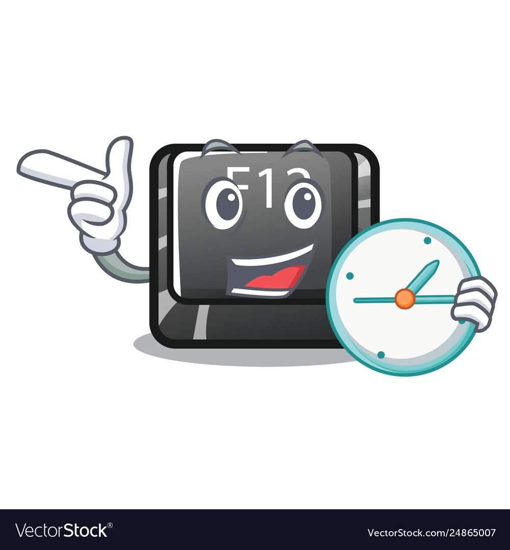 With clock button f12 isolated in character