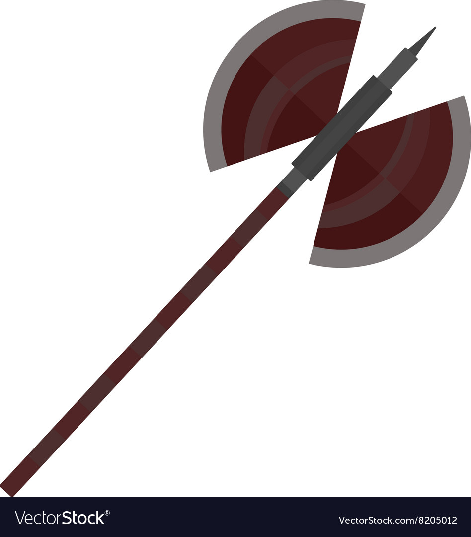 Axe steel isolated and sharp cartoon weapon