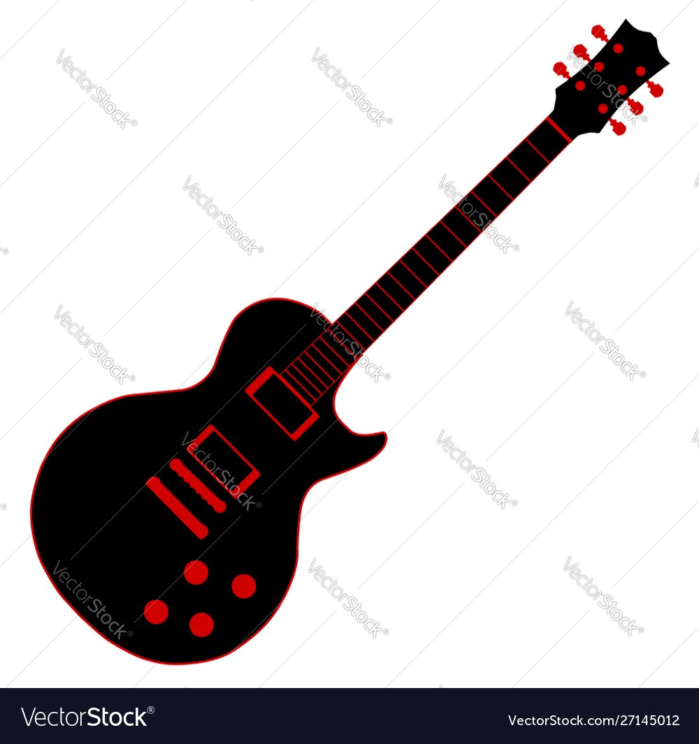 Cartoon black guitar