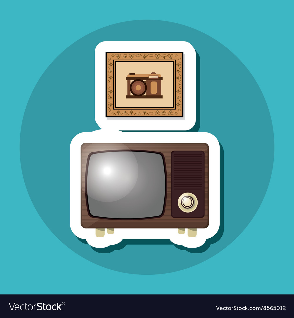 Colorful retro tv design