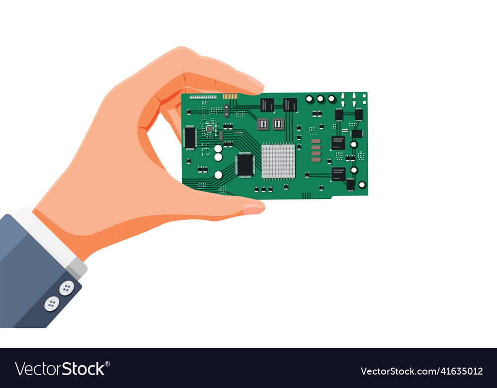 Computer processor chip in hand