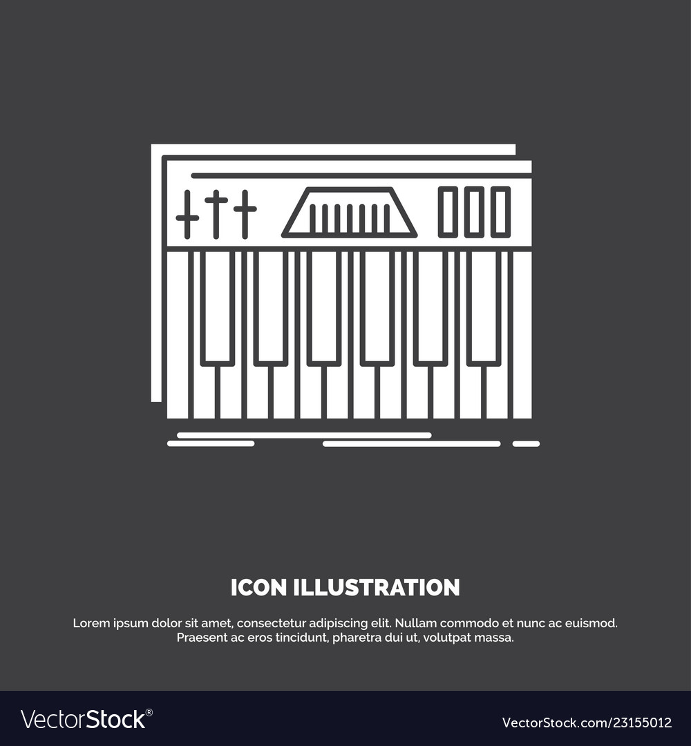 Controller keyboard keys midi sound icon glyph vector image Controller keyboard keys midi sound icon glyph