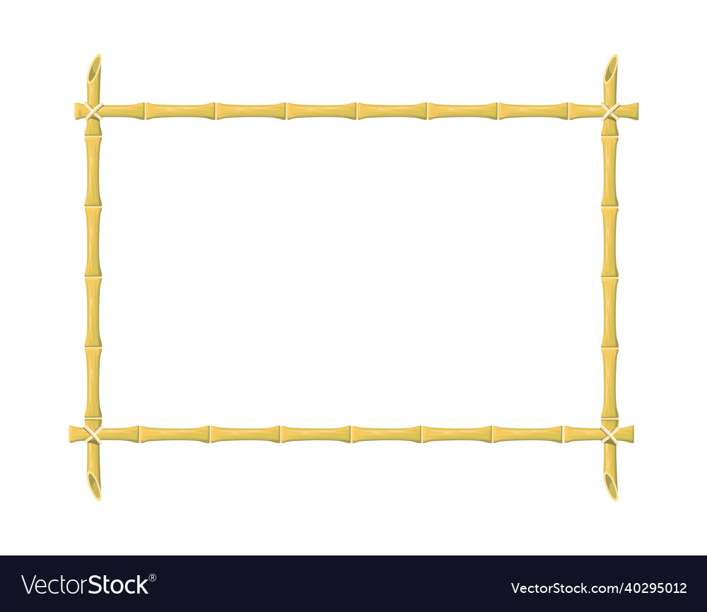 Frame bamboo nature yellow decorated borders Vector Image