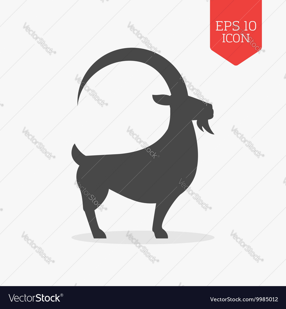 Goat icon flat design gray color symbol element