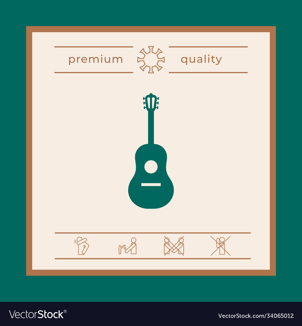 Guitar symbol icon graphic elements