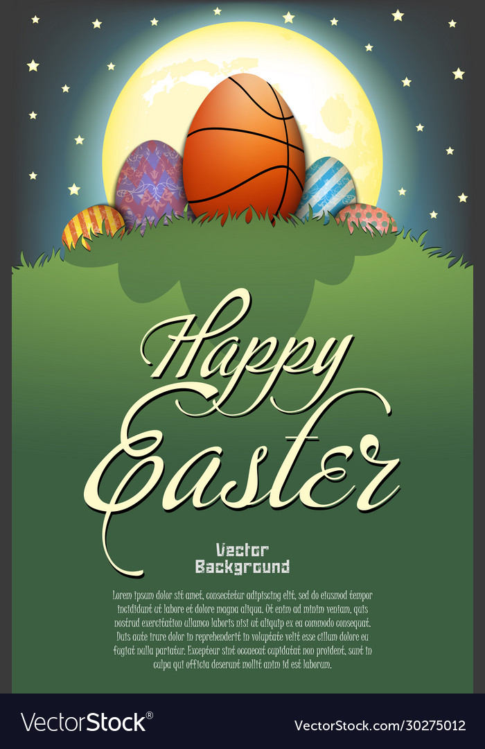 Happy easter basketball ball in form egg Vector Image