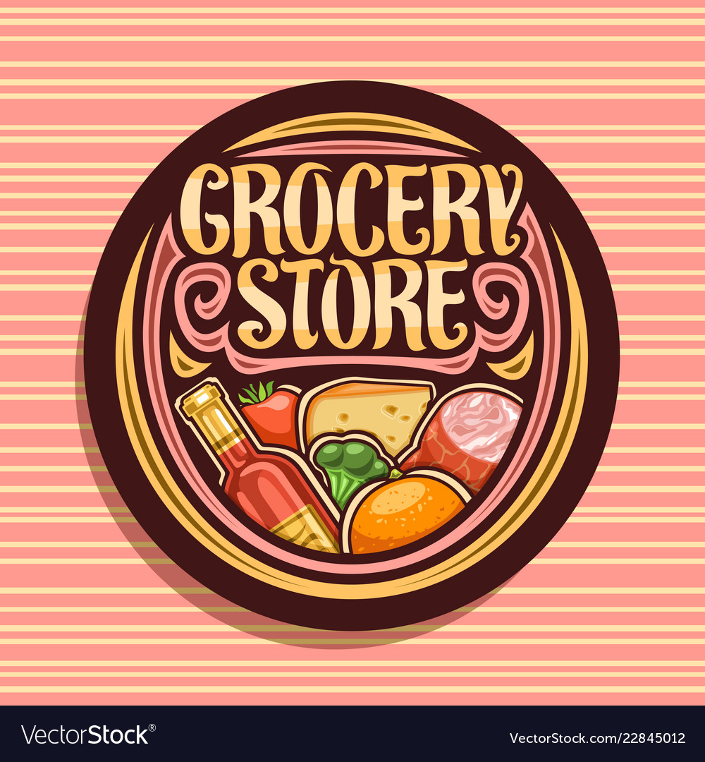 Logo for grocery store Royalty Free Vector Image