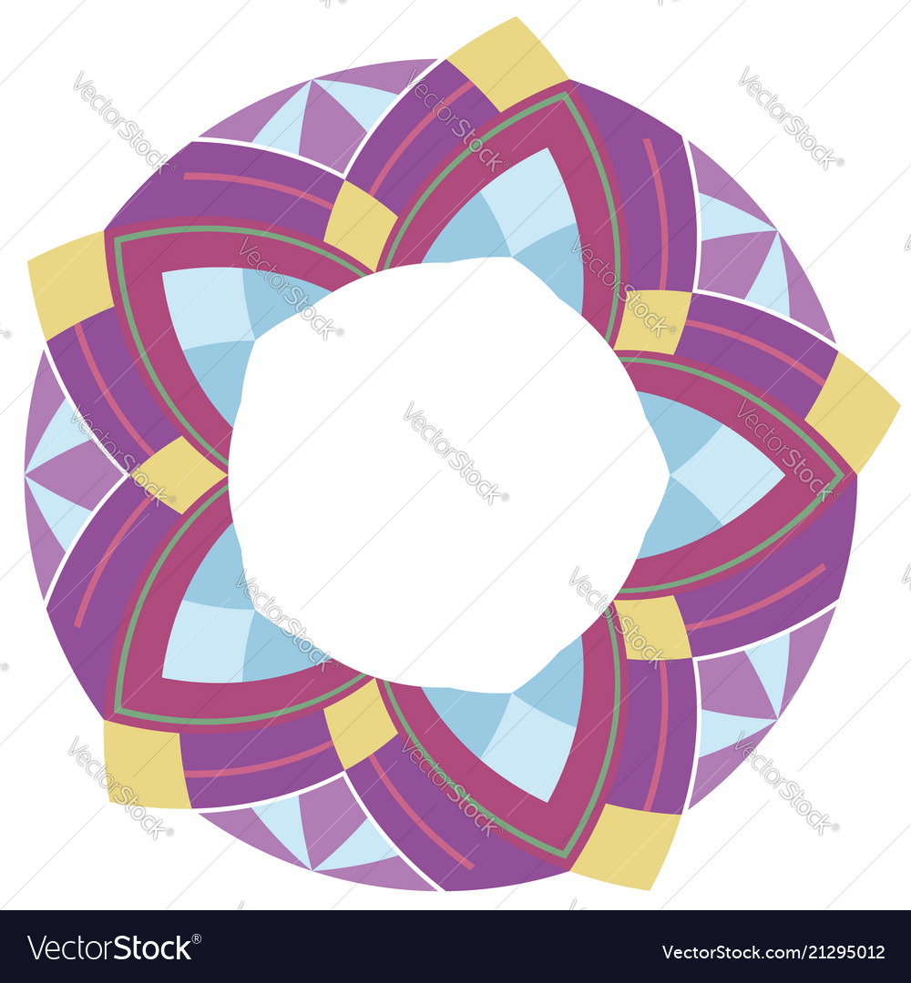 Round frame with ethnic geometric pattern native vector image Round frame with ethnic geometric pattern native