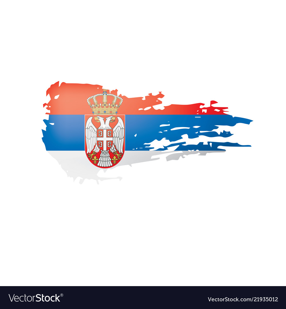 Serbia flag on a white Royalty Free Vector Image