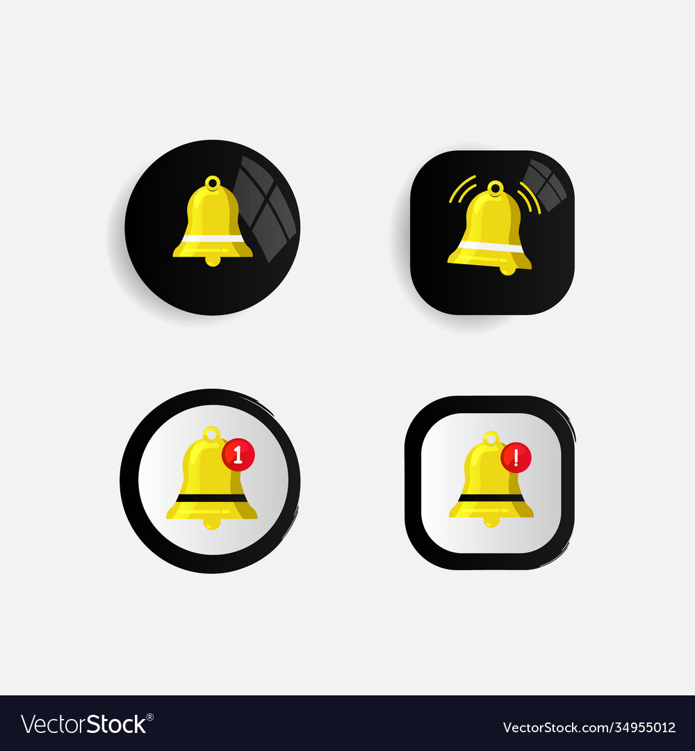 Set modern notification icon collection design