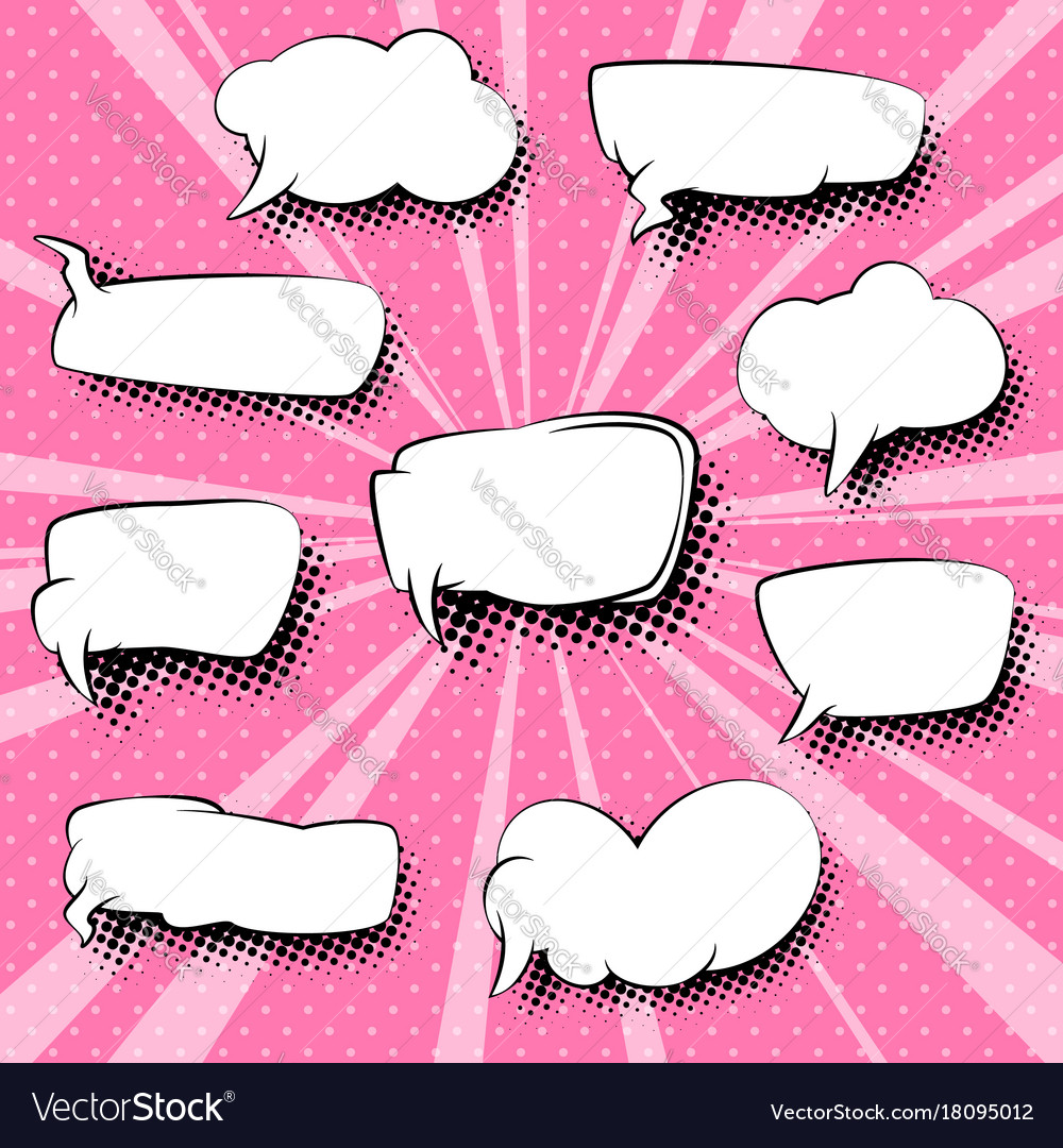 Set of empty speech bubbles