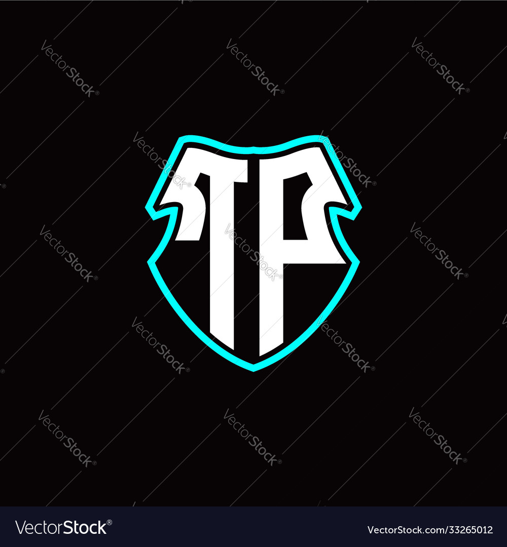 T p initial logo design with a shield shape vector image T p initial logo design with a shield shape