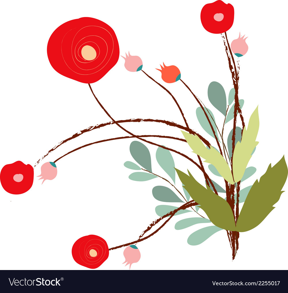 Background with flowers in retro style