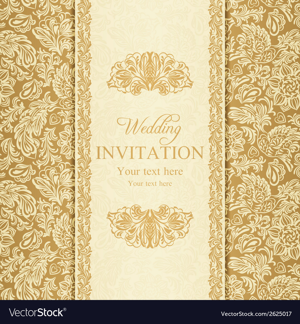 wedding invitation gold background